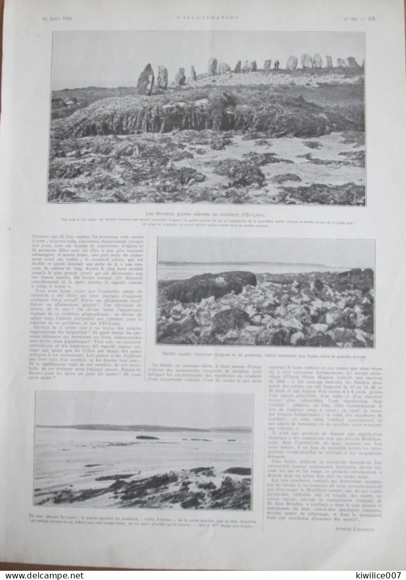 1924   BRETAGNE L'ilot  ER-LANIC Vu De L'ilot Gavr'inis ILE Morbihan Region Presqu Ile De RHUYS - Non Classificati