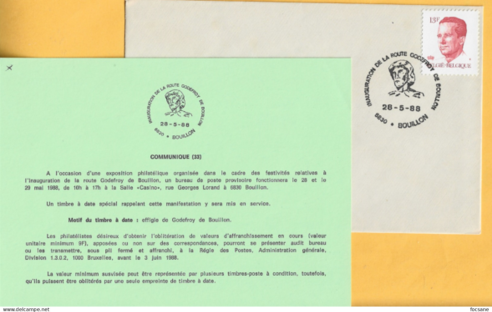 (33) 6830 Bouillon 28-5-1988 Timbre N° 2203 - Other & Unclassified