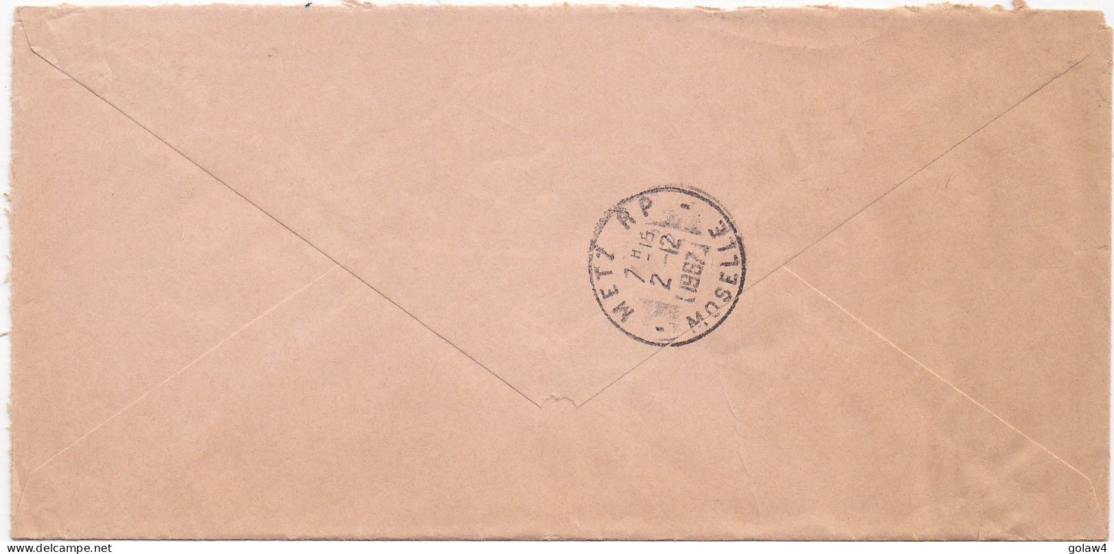 36883# LETTRE FRANCHISE POSTALE RECOMMANDE Obl TRIEUX MEURTHE ET MOSELLE 1967 METZ MOSELLE - 1961-....