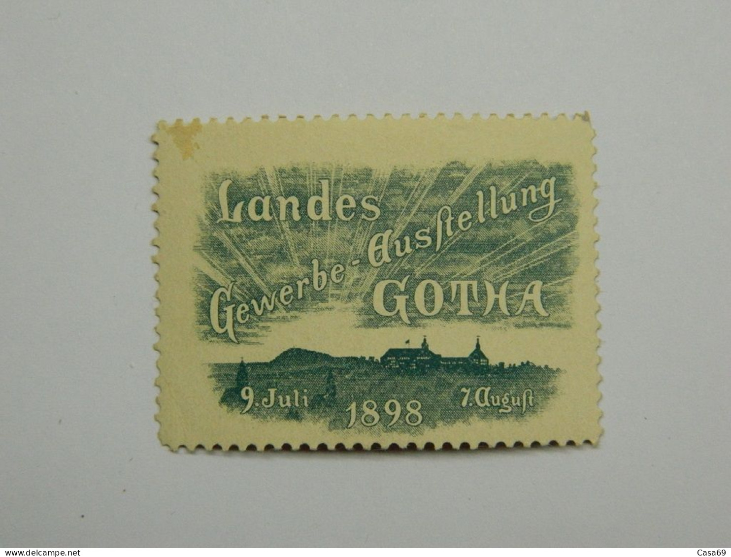 Reklamemarke Landes Gewerbe Ausstellung Gotha 1898 A. Gelblich - Vignetten (Erinnophilie)