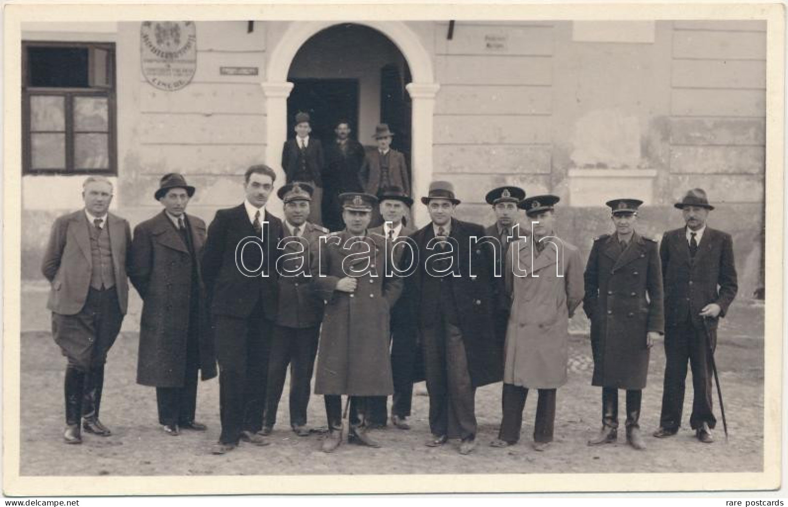 Cincul Mare 1928 - Officers In Fornt Of The Town Hall - Romania