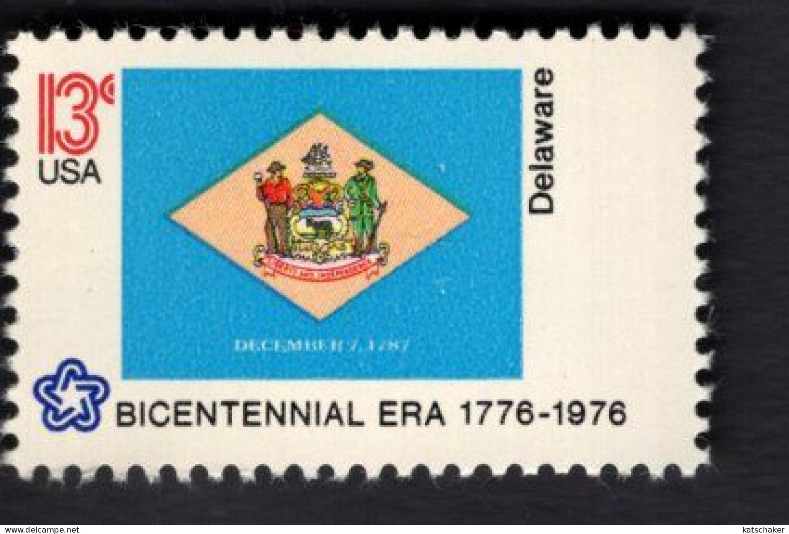 2016928877 1976 SCOTT 1633 (XX) POSTFRIS MINT NEVER HINGED  Flag American Bicentennial  FLAG FROM DELAWARE - Unused Stamps