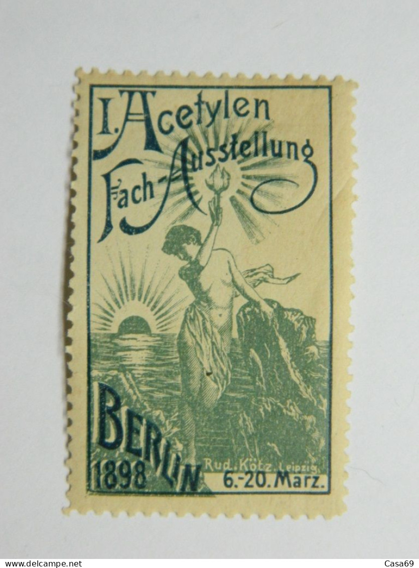 Reklamemarke I. Acetylen Fach - Ausstellung Berlin 1898 - Erinofilia