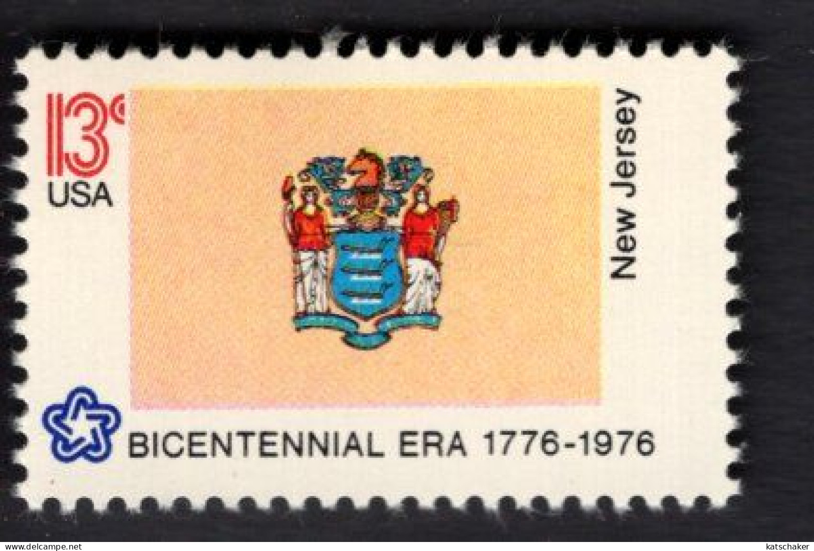 206110560  1976 SCOTT 1635(XX)  POSTFRIS MINT NEVER HINGED   Flag American Bicentennial  FLAG FROMNEW JERSEY - Unused Stamps