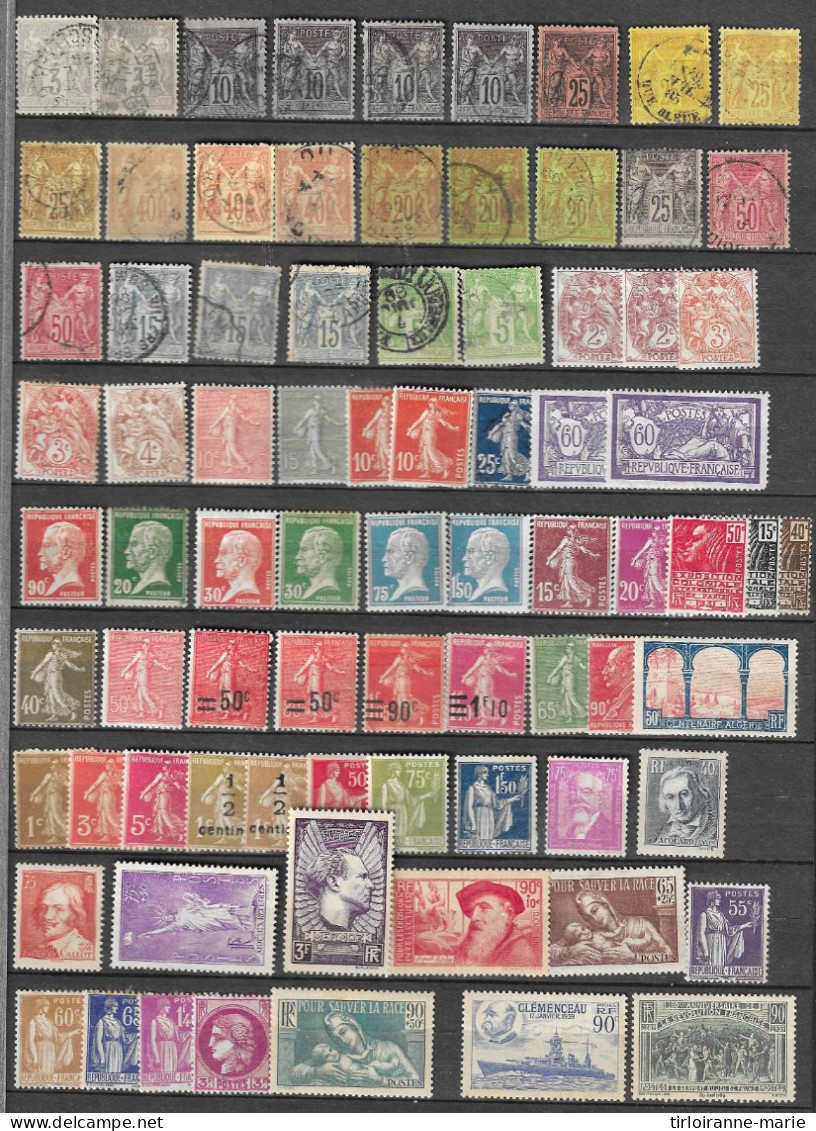 Lot Timbres De France N**/*/obliteres Etats Divers Dont Ttb ..a Reclasser - Colecciones Completas