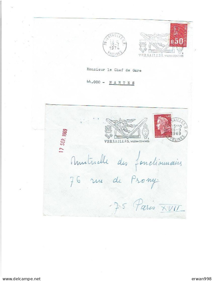 78 VERSAILLES 2 Flammes SECAP "Ville De Congrés" L'une à Gauche Et L'autre à Droite 1183 - Mechanical Postmarks (Advertisement)