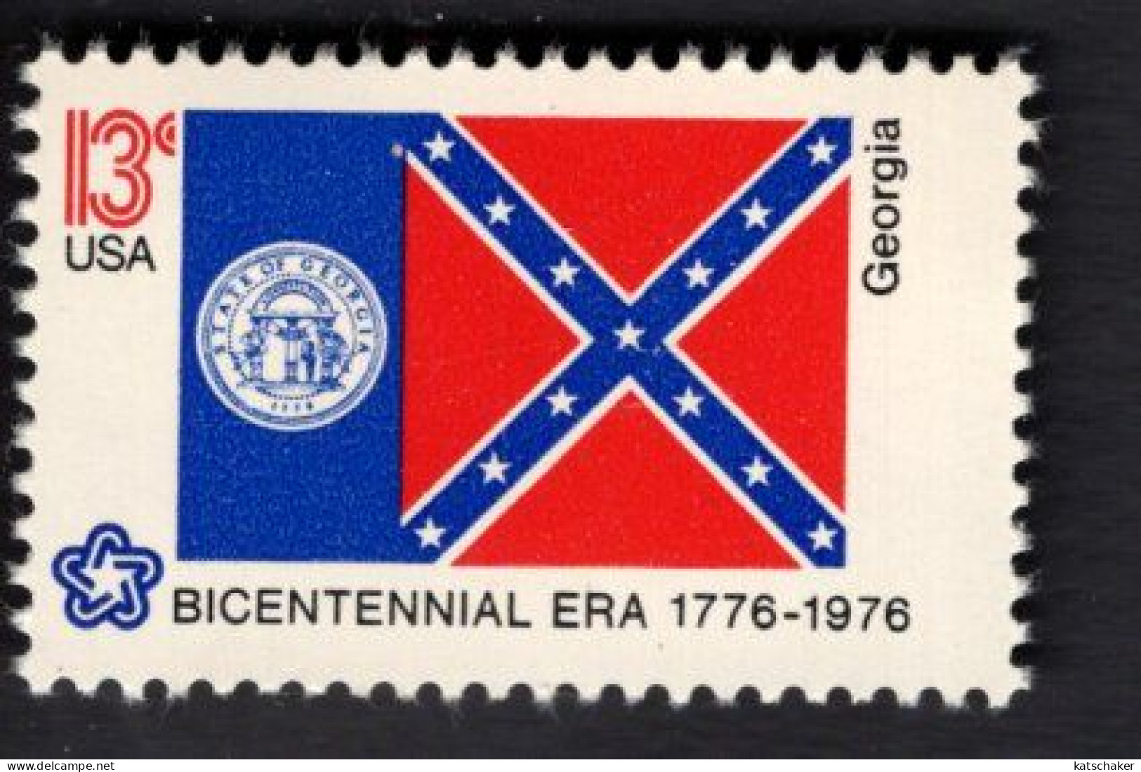 206110613  1976 SCOTT 1636 (XX) POSTFRIS MINT NEVER HINGED -  Flag American Bicentennial FLAG OF GEORGIA - Ongebruikt