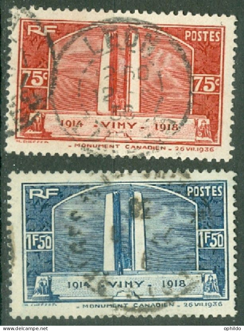 France Yv 316/317 Ob TB  - Gebraucht