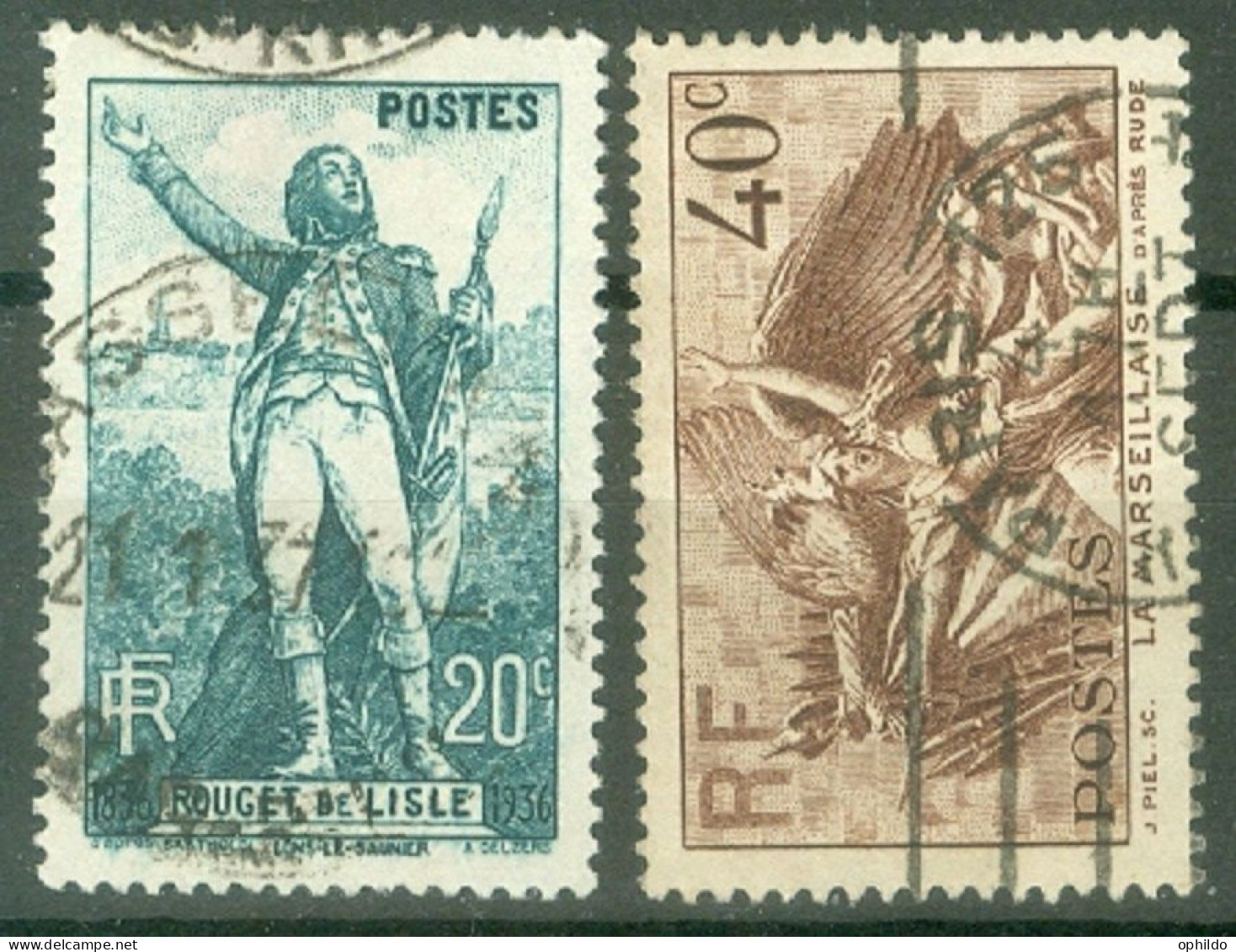 France Yv 314/315 Ob TB  - Gebraucht