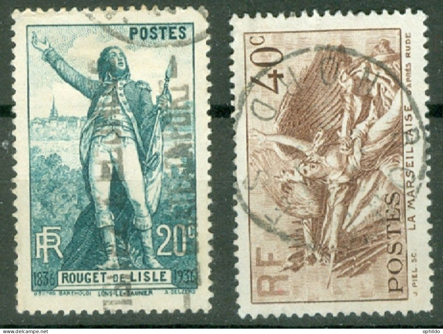 France Yv 314/315 Ob B/TB  - Gebraucht