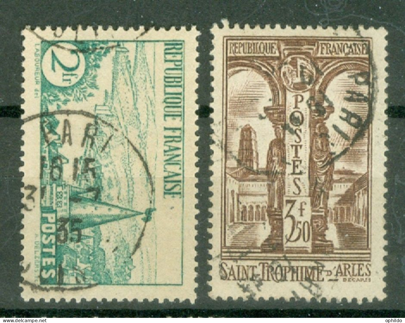 France Yv 301/302 Ob TB  - Usados