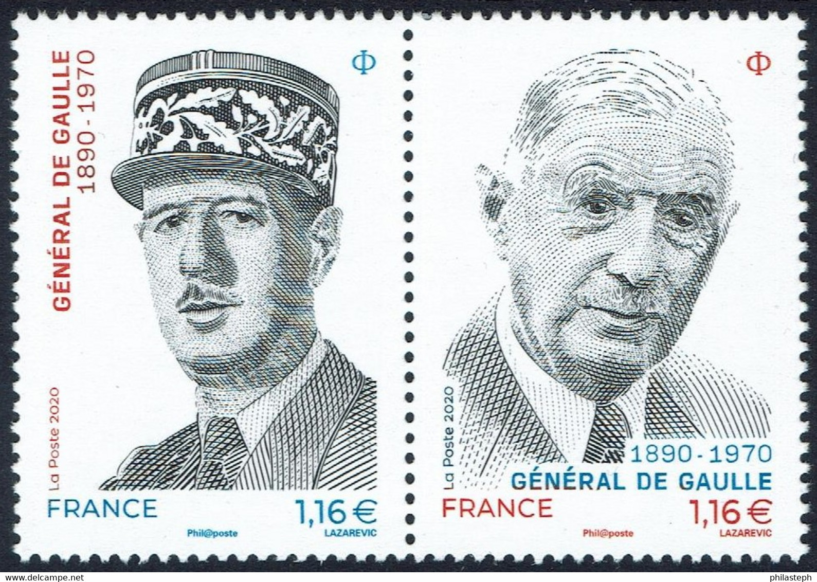 FRANCE - 2020 - GENERAL DE GAULLE 1890 - 1970 - YT  5444/45 Neuf ** - Ungebraucht