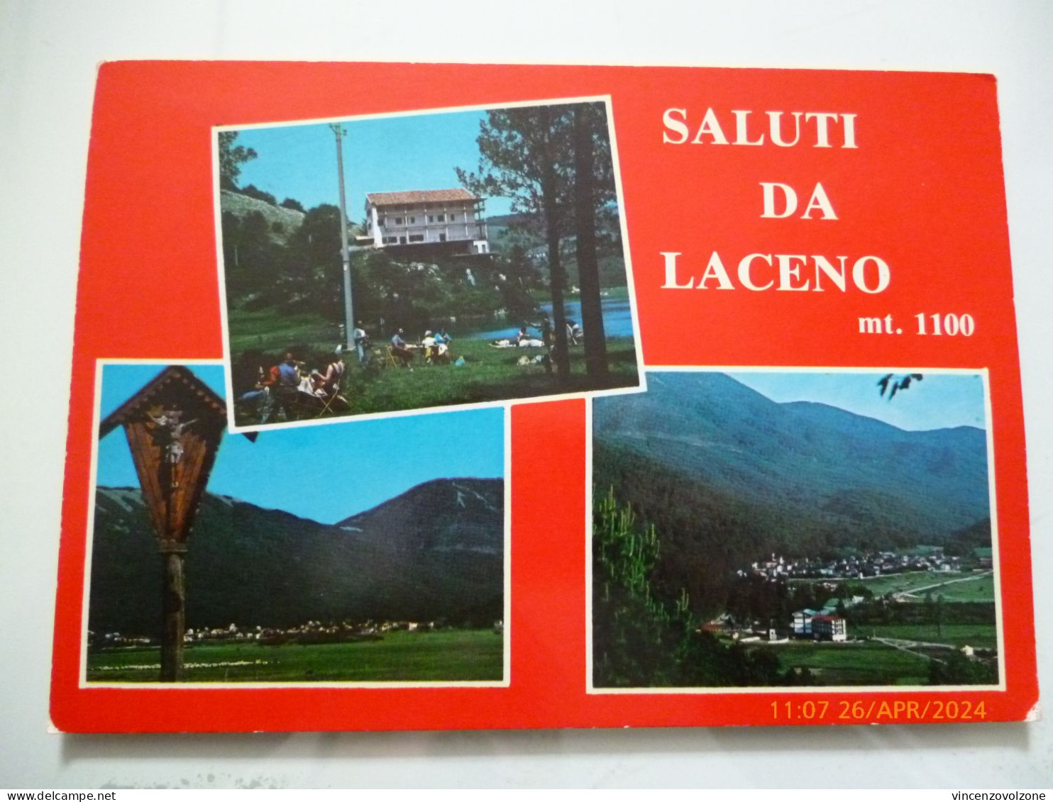 Cartolina Viaggiata "SALUTI DA LACENO" Vedutine 1989 - Avellino