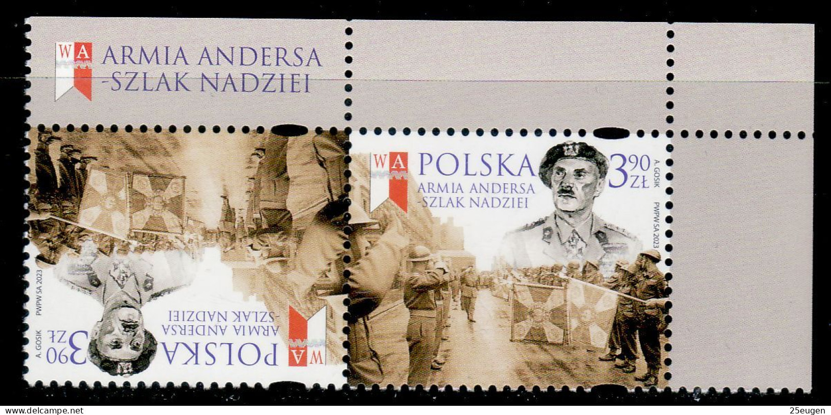 POLAND 2023  GENERAL W.ANDERS Tete Beche MNH - Nuevos