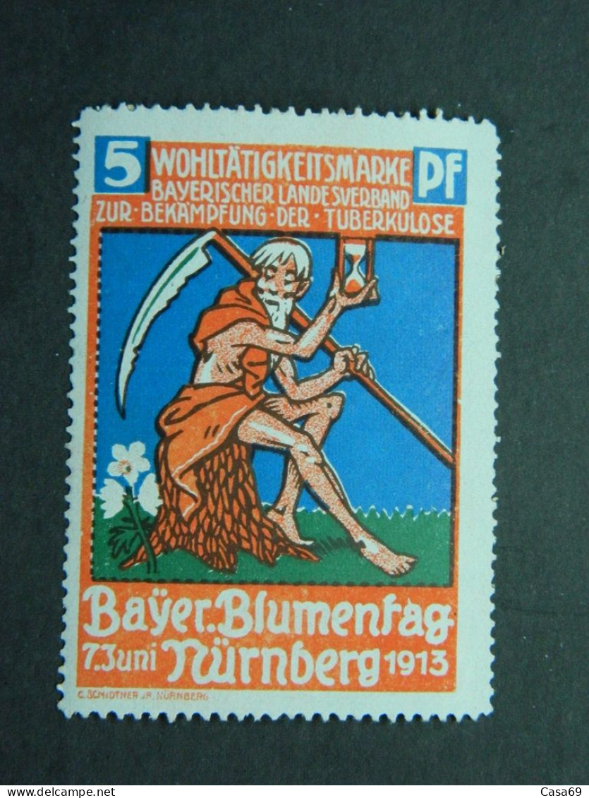 Wohltätigkeitsmarke Bekämpfung Der Tuberkulose Bayer. Blumentag Nürnberg 1913 - Erinofilia