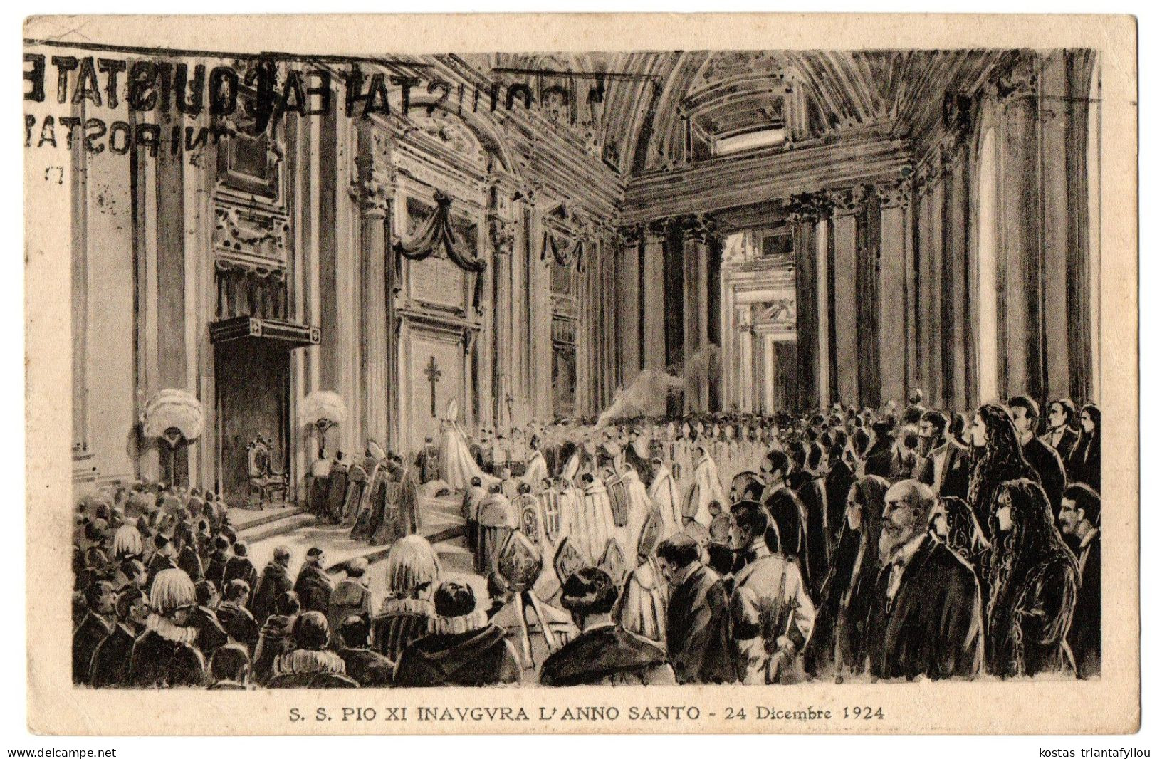 1.7.14 ITALY, ROME, POPE PIUS XI INAUGURATES THE HOLY YEAR,1924, POSTCARD - Kirchen