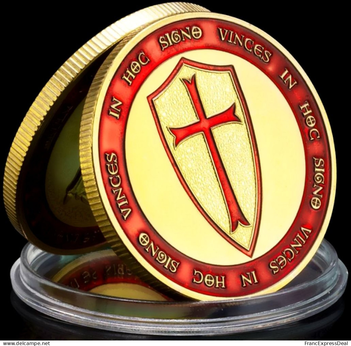 Pièce Médaille NEUVE Plaquée Or - Les Templiers Chevaliers Knights Templar (Ref 8A) - Altri & Non Classificati