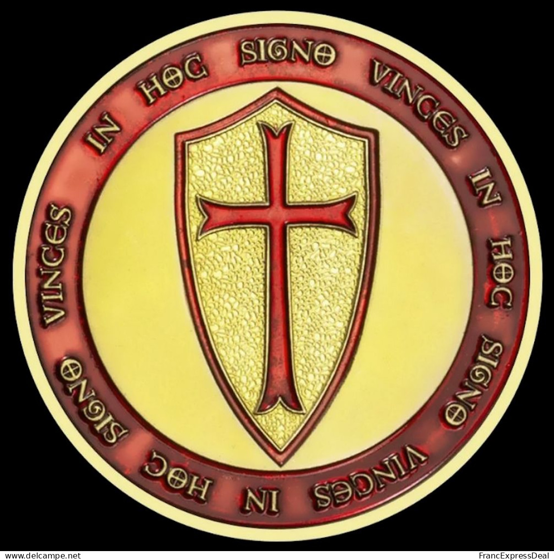 Pièce Médaille NEUVE Plaquée Or - Les Templiers Chevaliers Knights Templar (Ref 8A) - Other & Unclassified