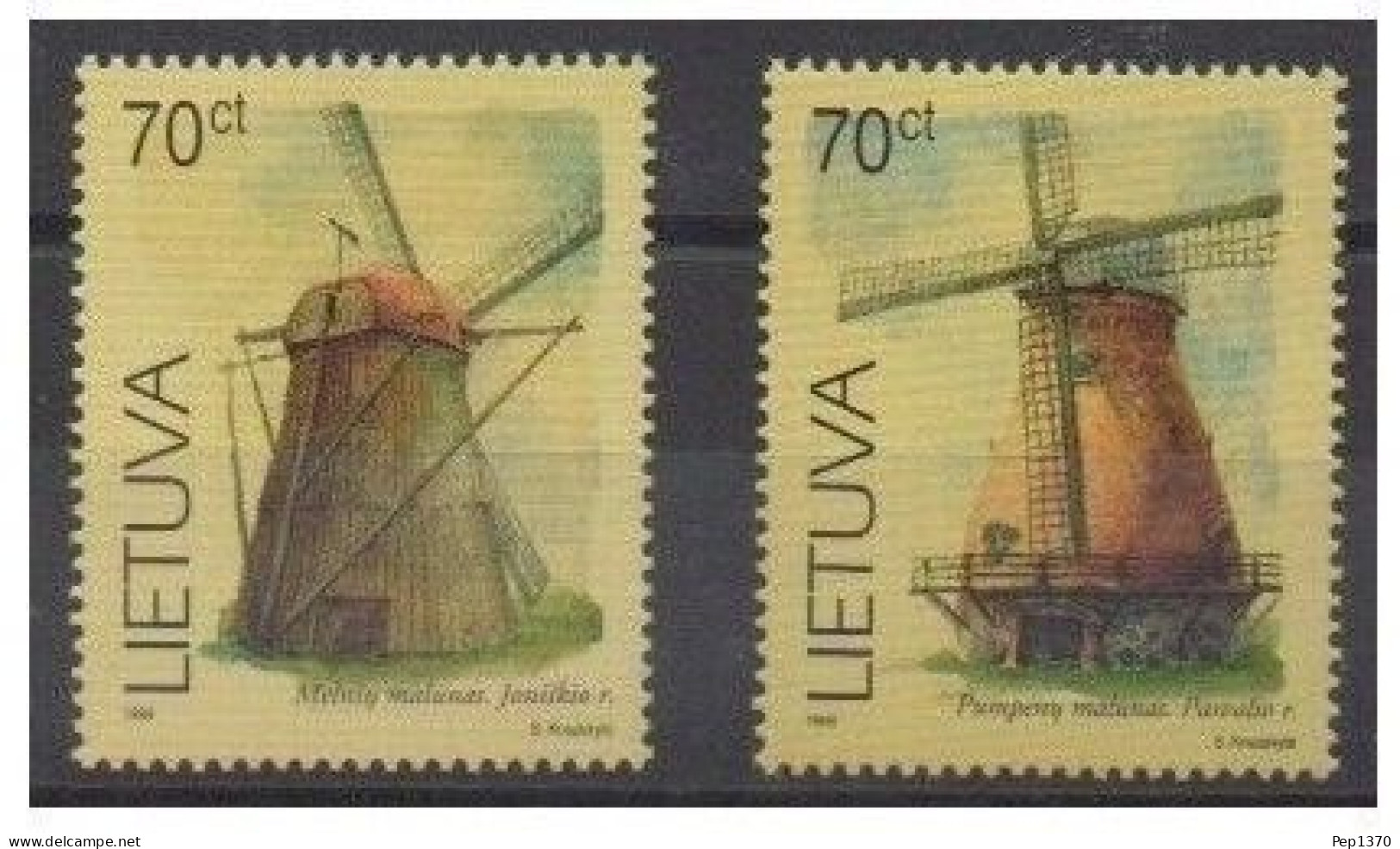 LITUANIA 1999 - LIETUVA - MOLINOS - YVERT 613/614** - Windmills