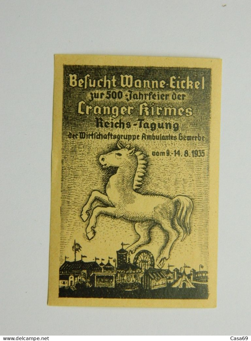 Reklamemarke 500 Jahrfeier Der Cranger Kirmes 1935 Das Emscherpferd Herne - Cinderellas