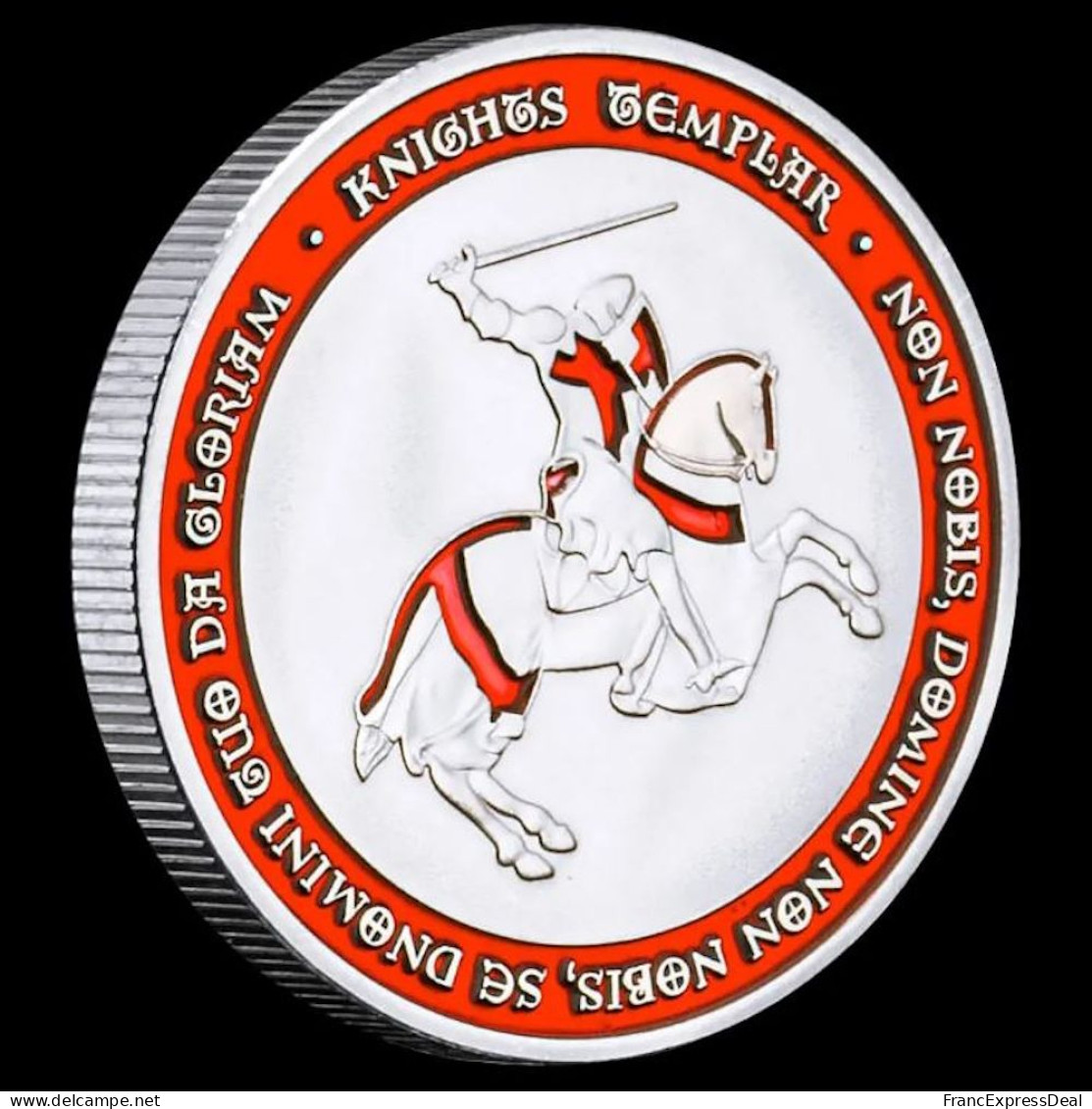 Pièce Médaille NEUVE Plaquée Argent - Les Templiers Chevaliers Knights Templar (Ref 8B) - Other & Unclassified