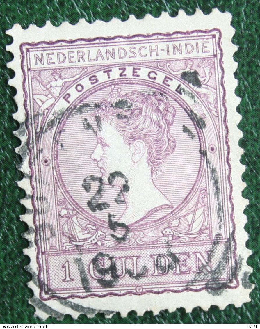 1 Gld Queen Wilhelmina 11½x11 NVPH 58 58C 1906-1912 Gestempeld / Used NEDERLAND INDIE / DUTCH INDIES - Indie Olandesi