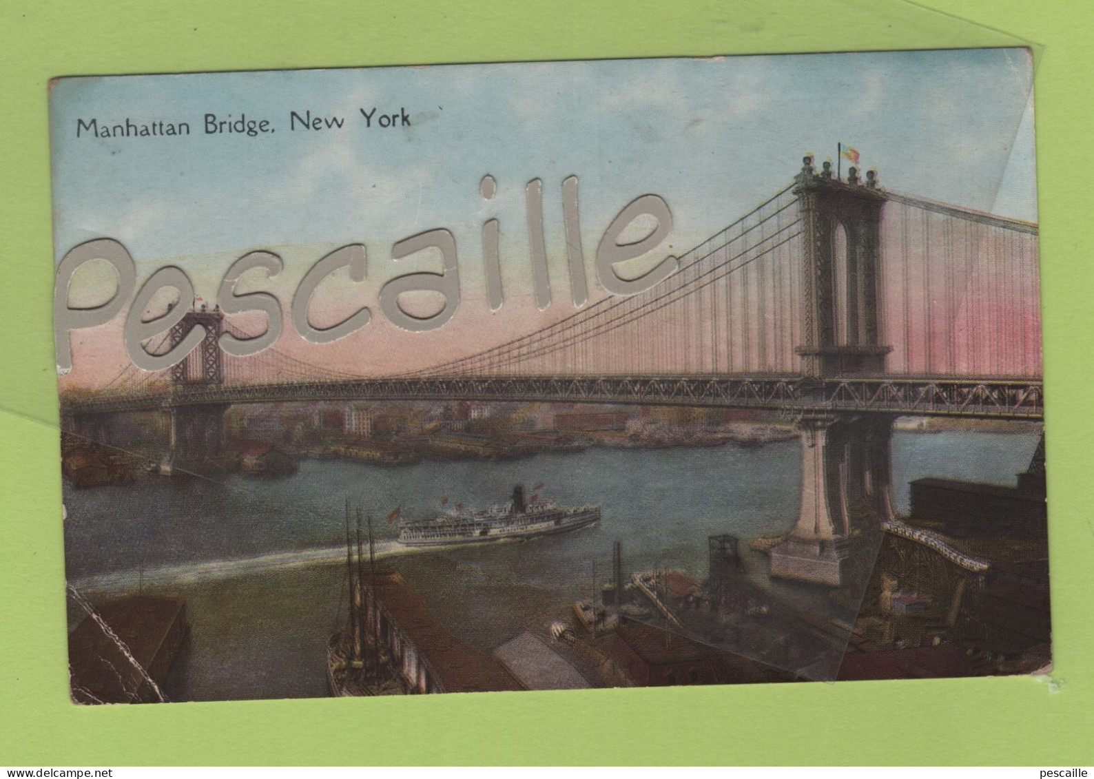 CP COLORISEE MANHATTAN BRIDGE - NEW YORK - SUCCESS POSTAL CARD C° NEW YORK N° 1063 - Ponti E Gallerie