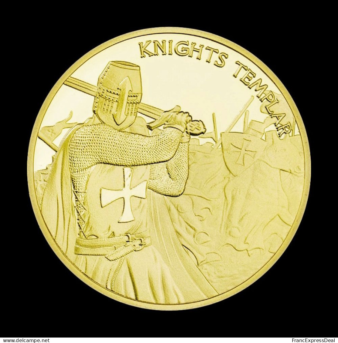 Pièce Médaille NEUVE Plaquée Or - Les Templiers Chevaliers Knights Templar (Réf 4) - Sonstige & Ohne Zuordnung