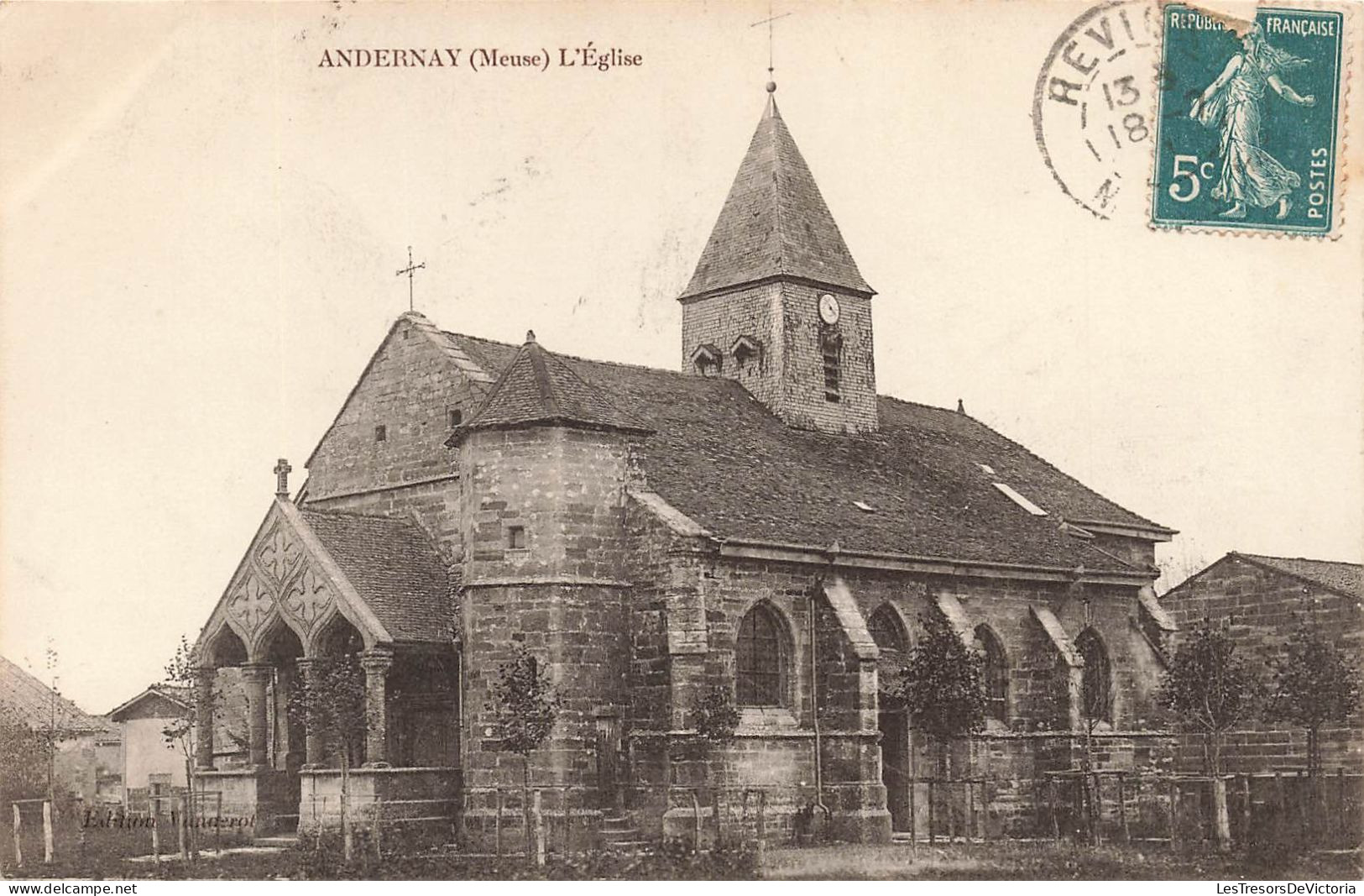 FRANCE - Andernay - Vue Sur L'église - Vue Générale - De L'extérieure - Carte Postale Ancienne - Bar Le Duc