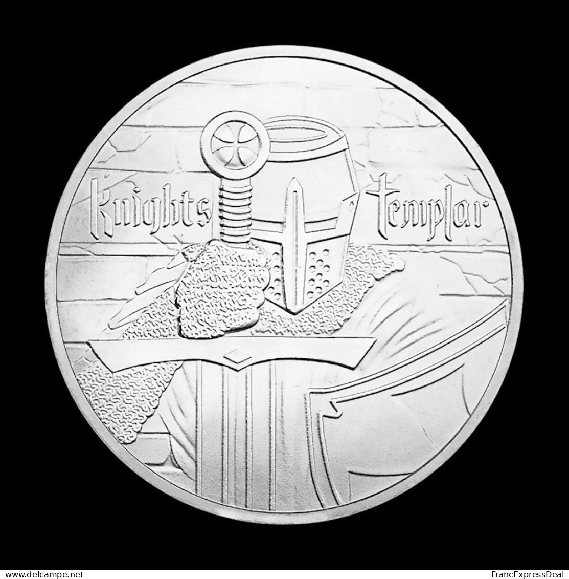 Pièce Médaille NEUVE Plaquée Argent - Les Templiers Chevaliers Knights Templar (Réf 6) - Altri & Non Classificati