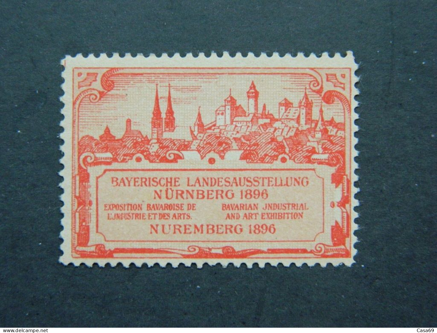 Reklamemarke Bayerische Landesausstellung Nürnberg 1896 - Erinnophilie