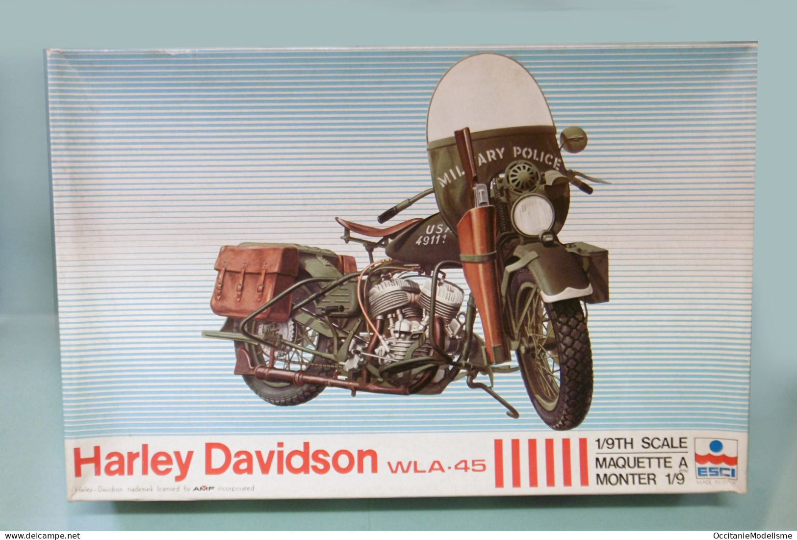 ESCI - HARLEY DAVIDSON WLA.45 Moto Militaire Maquette Kit Plastique Réf. 7002 BO 1/9 - Motorräder