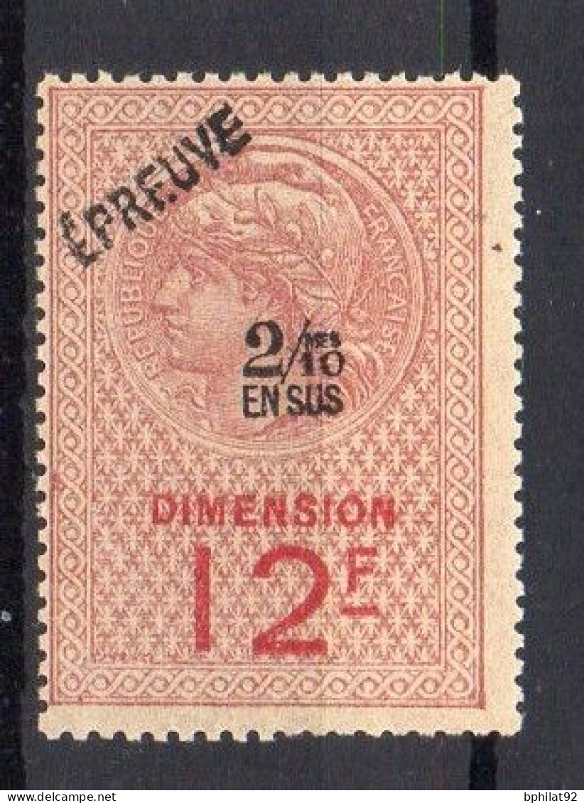 !!! FISCAL, DIMENSION N°87a SURCH EPREUVE NEUF ** SIGNE CALVES - Timbres