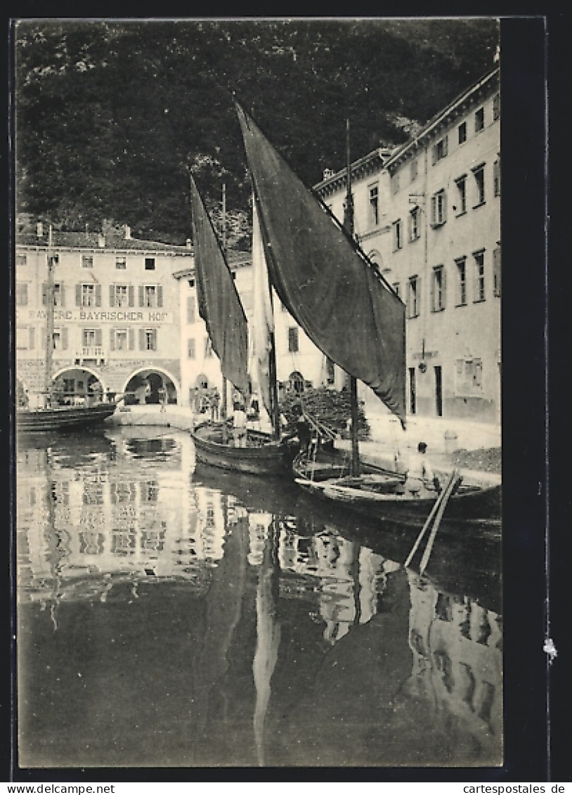 Cartolina Riva, Partie Im Hafen, Segelboote  - Autres & Non Classés