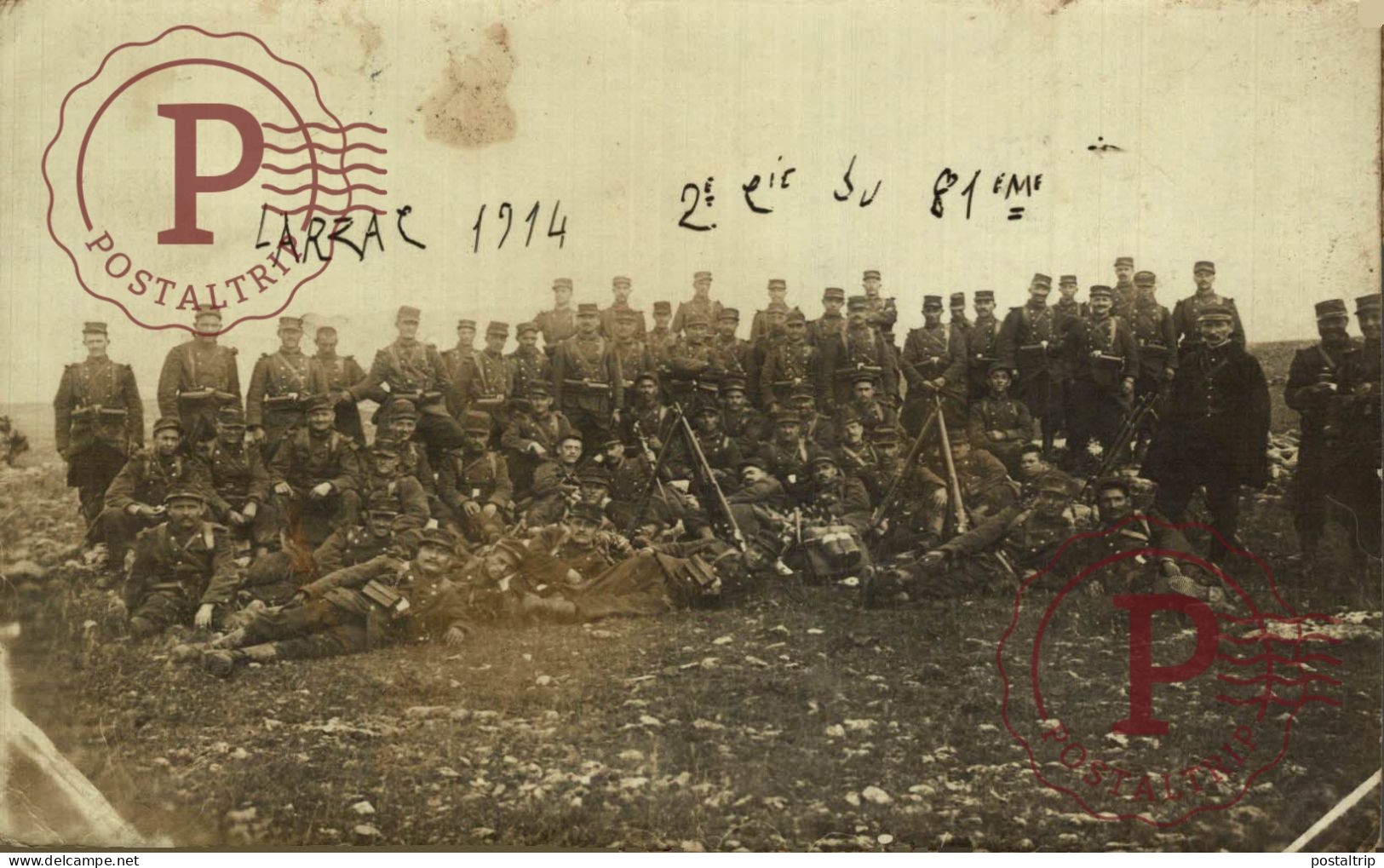 Camp Du Larzac, RPPC 14 JUILLET 1914. MILITAR. MILITAIRE. - Regiments