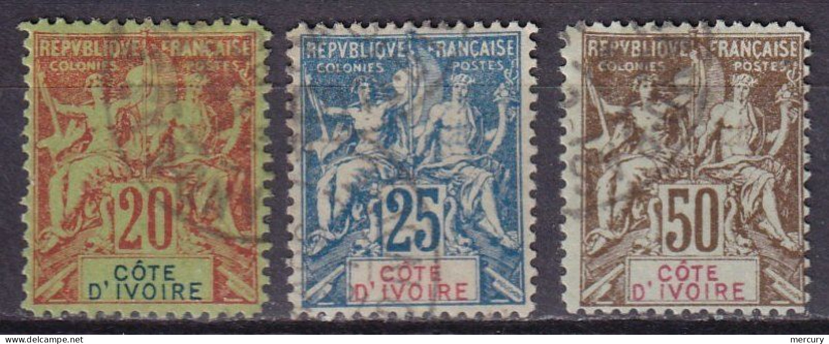 COTE D'IVOIRE - 3 Groupe FAUX Fournier102 - Used Stamps