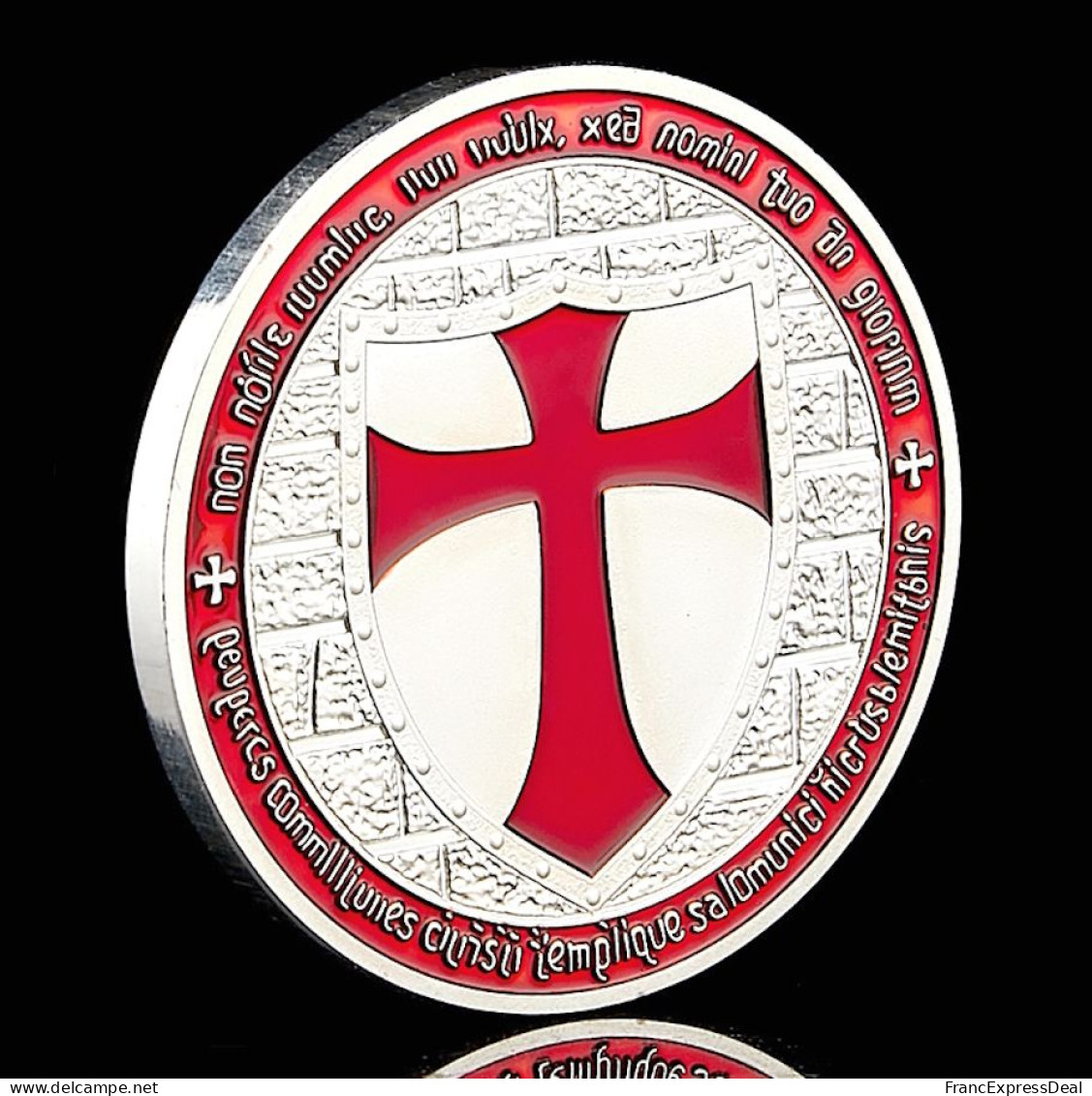 Pièce Médaille NEUVE Plaquée Argent - Les Templiers Chevaliers (Réf 7) - Other & Unclassified
