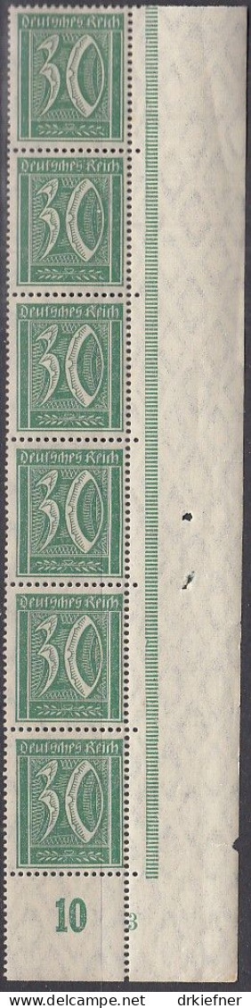 DR 162 P, 6erStreifen Mit Plattennummer 3, Postfrisch **, Ziffer, 1921 - Neufs