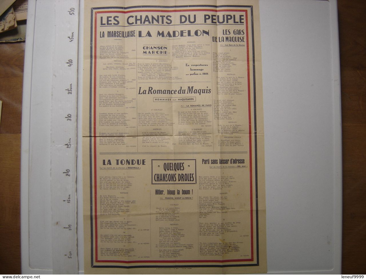 WW2 Flugblatt Tract Propagande Guerre Propaganda Leaflet WWII Affiche DE GAULLE - 1939-45
