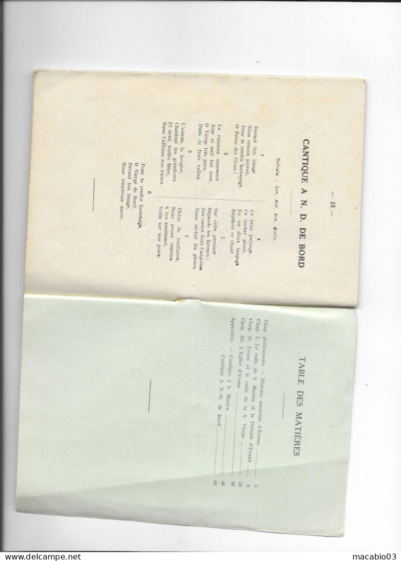 23 Creuse :Evaux Les Bains Livret Son Histoire Religieuse Ses Pèlerinages Son église En 1931 Par L'abbé J.Maury De Lyon - Evaux Les Bains