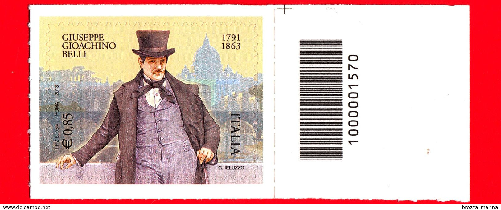 Nuovo - MNH - ITALIA - 2013 - 150 Anni Della Morte Di Gioachino Belli - Ritratto - 0,85 - Cod. Barre 1570 - Bar Codes