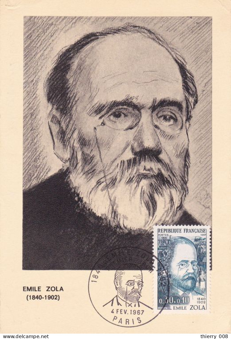 1511 Carte Postale Premier Jour 7 Février 1967 Emile Zola 75 Paris Vers Liechtenstein Avec Vignette Objet Non Réclamé - 1960-1969