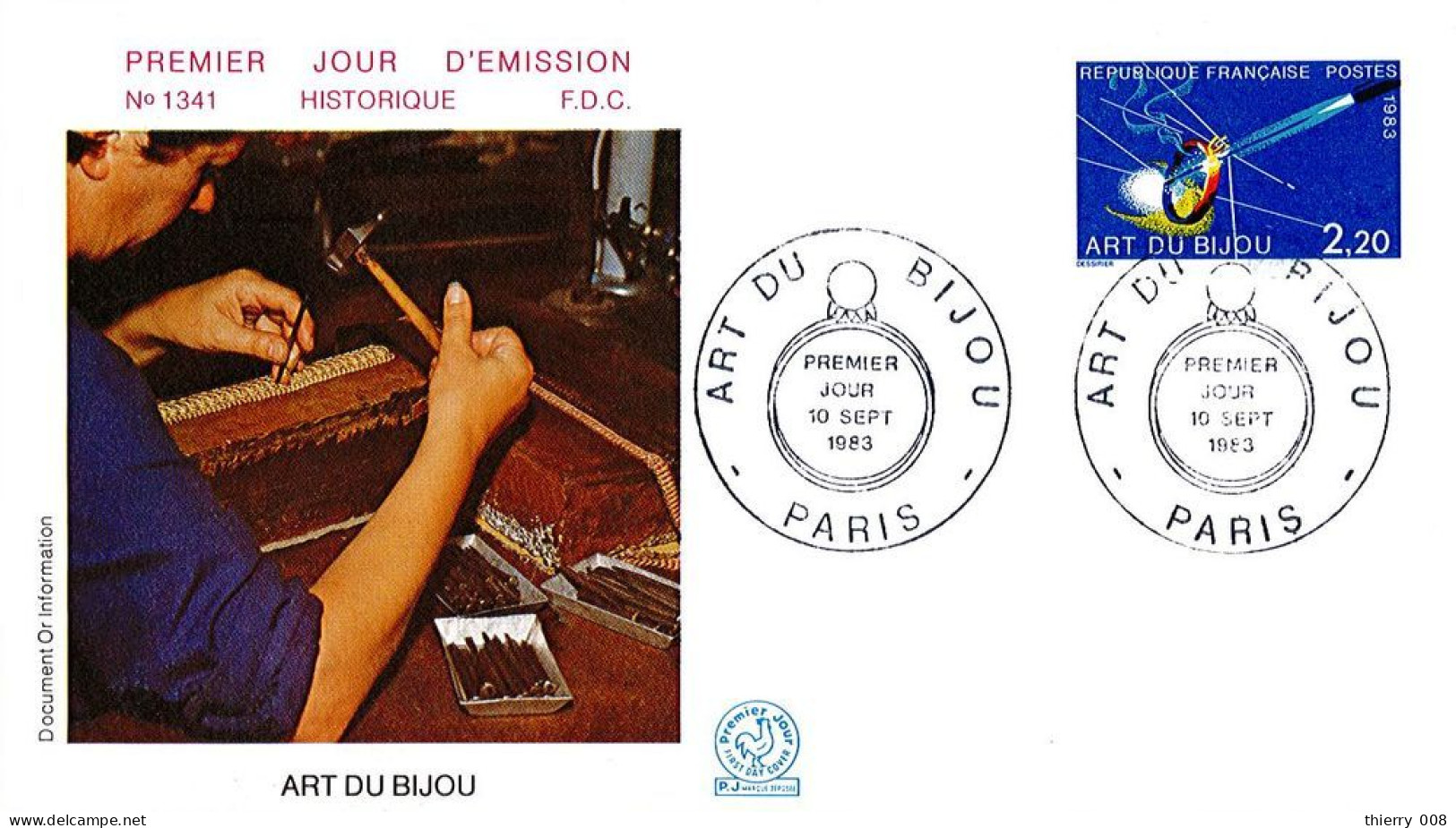 2286  Premier Jour  Art Du Bijou  Paris  10 Septembre 1983 - 1980-1989