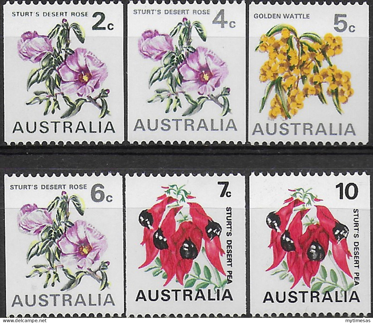 1970 Australia Flowers 6v. MNH S.G. N. 465a/68d - Altri & Non Classificati