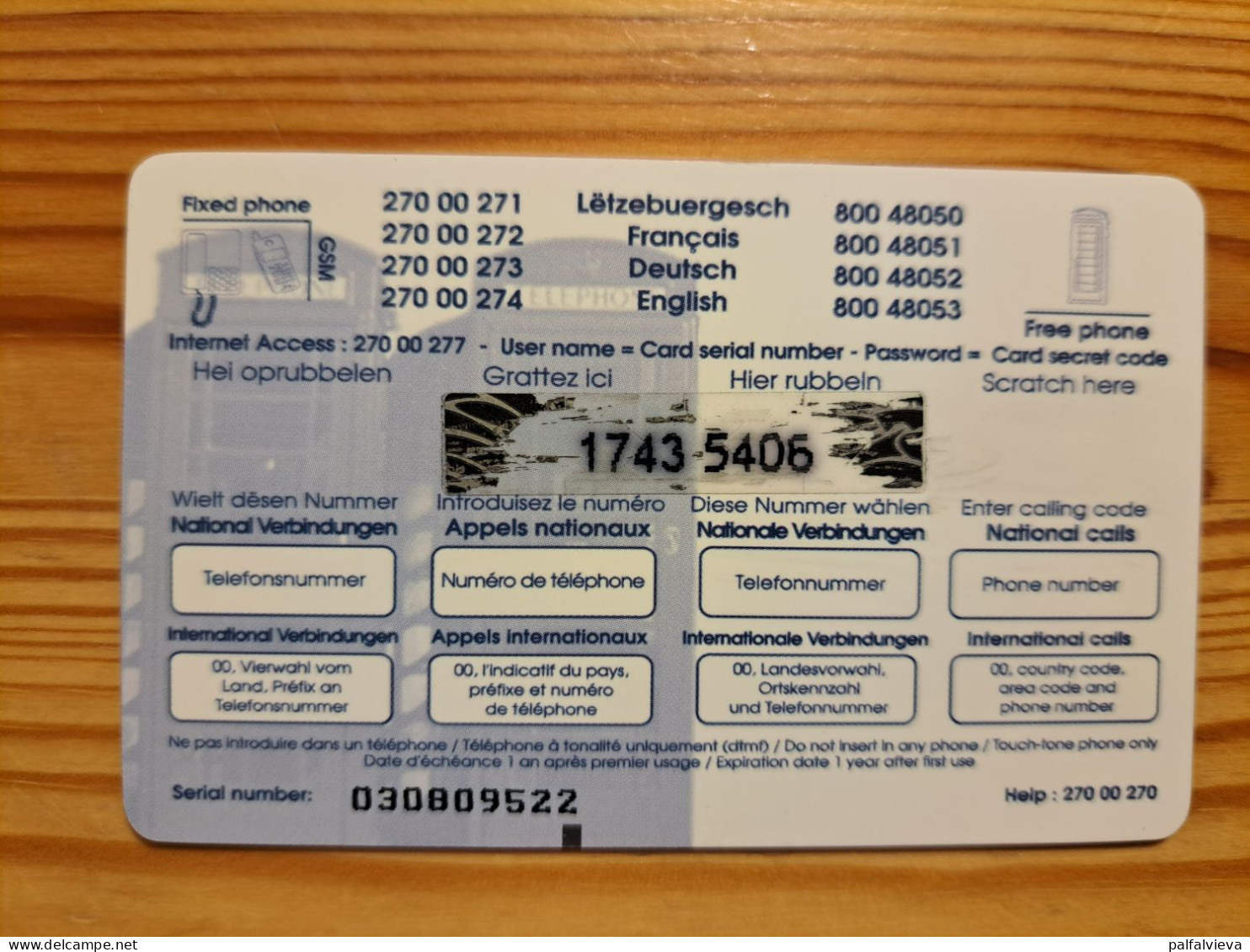 Prepaid Phonecard Luxembourg, City Card - Luxemburg