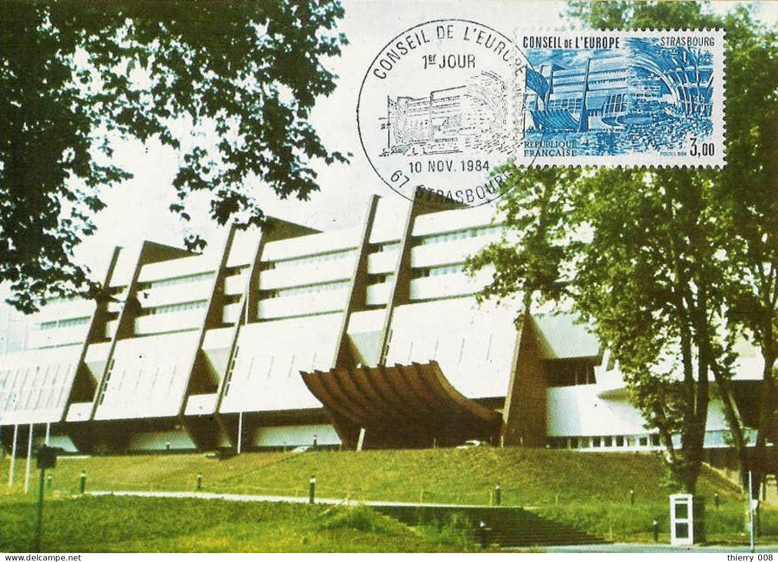 CE84 Carte Postale  Premier Jour Conseil De L'Europe Strasbourg 67 Bas Rhin  10 Novembre 1984 - 1980-1989