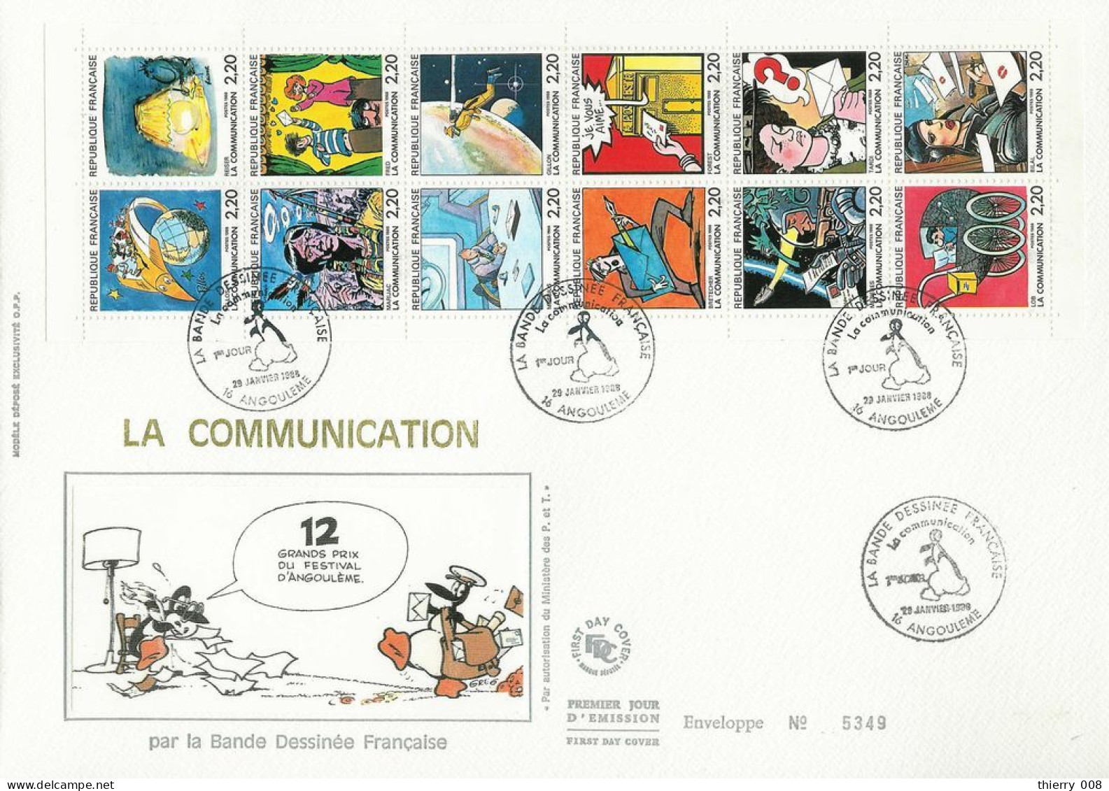 01 BC 2515 1 Premier Jour La Communication  Angoulème 16 Charente  29 Janvier 1988 - 1980-1989