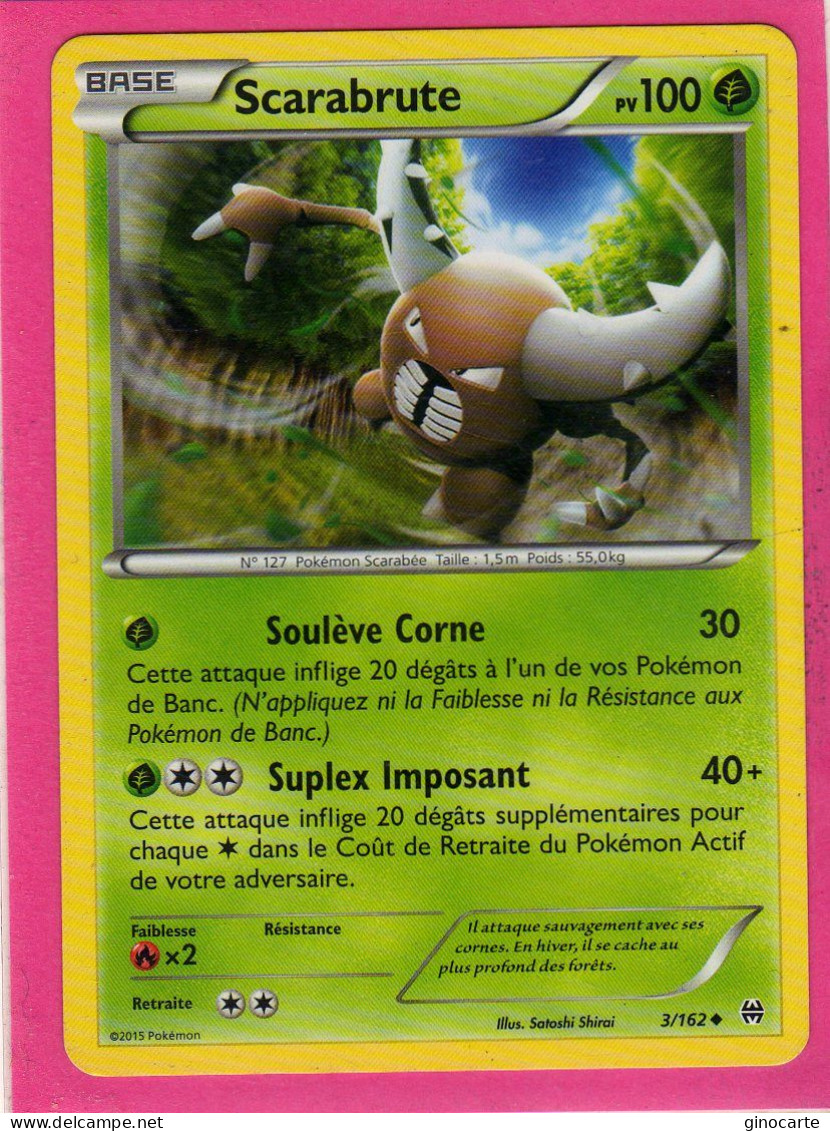 Carte Pokemon Francaise 2015 Xy Impulsion Turbo 3/162 Scarabrute 100pv Neuve - XY