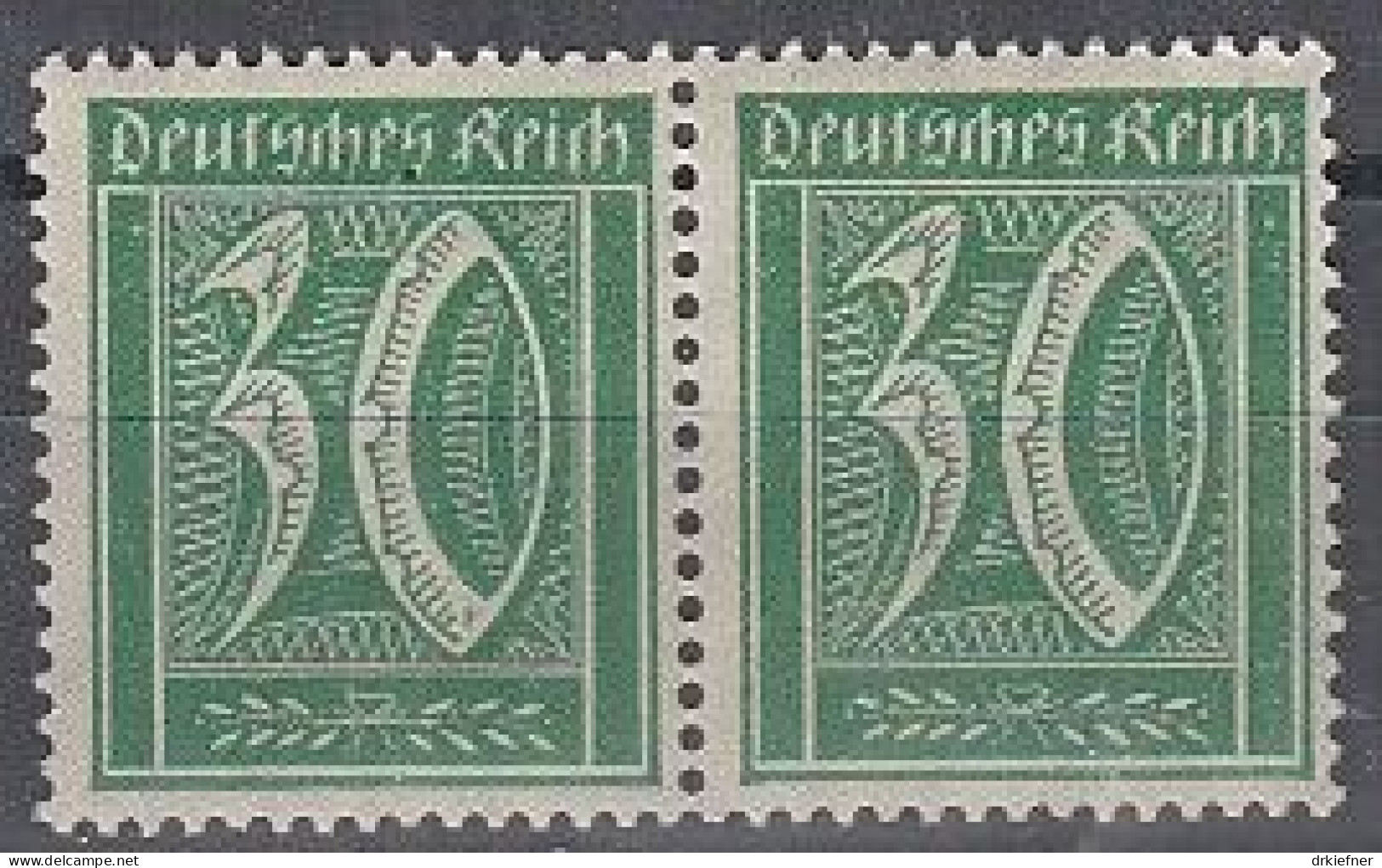 DR 162, Waagerechtes Paar, Postfrisch **, Ziffer, 1921 - Unused Stamps