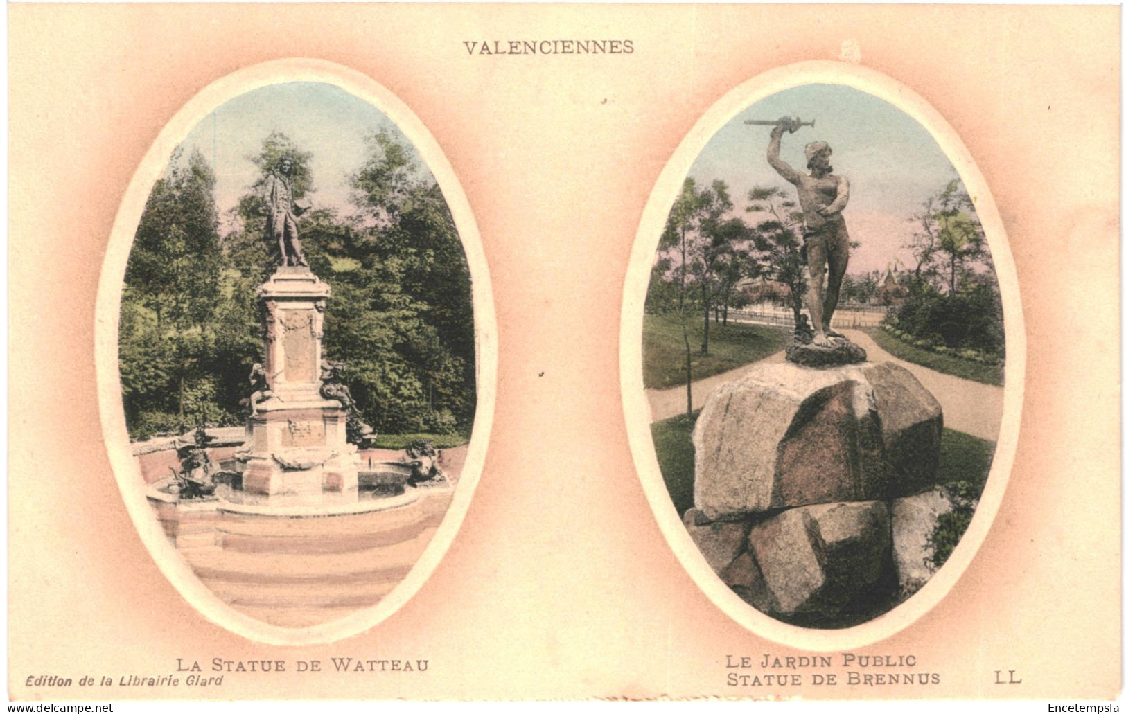 CPA Carte Postale France  Valenciennes Statue De Watteau Et De Brennus   VM80069 - Valenciennes